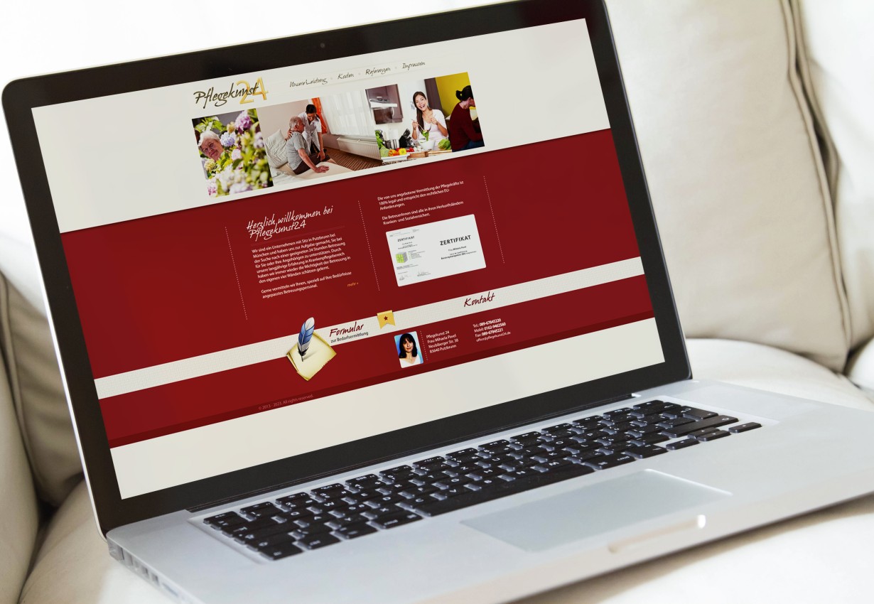 Web applications - Creation of Pflegekunst24 presentation website